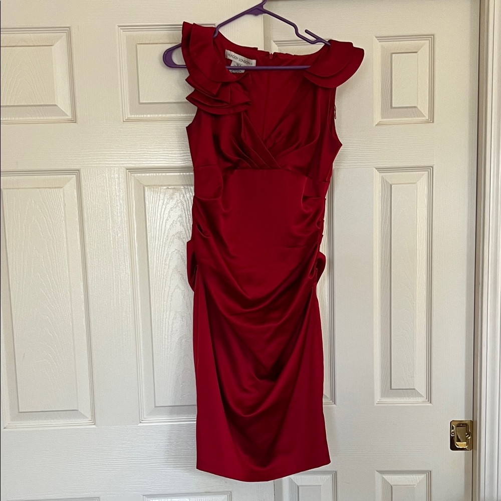 Maggy London Asymmetrical Red Dress